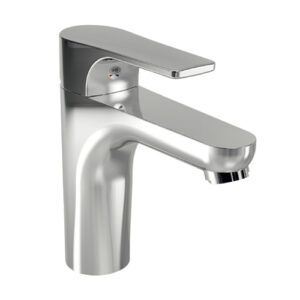 SLIM MISCELATORE MONOCOMANDO PER LAVABO CON SCARICO, CARTUCCIA A RISPARMIO ENERGETICO, CROMATO