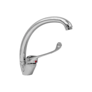MISCELATORE MONOCOMANDO PER LAVELLO MONOFORO ,BOCCA TONDA GIREVOLE CON LEVA CLINICA SERIE 'NEW MILLENIUM