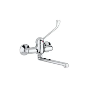 MISCELATORE MONOCOMANDO PER LAVELLO A PARETE BOCCA FUSA GIREVOLE CON LEVA CLINICA SERIE NEW 'MILLENIUM